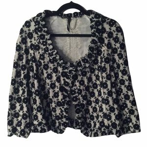 POLECI Black & White Floral Swing Jacket